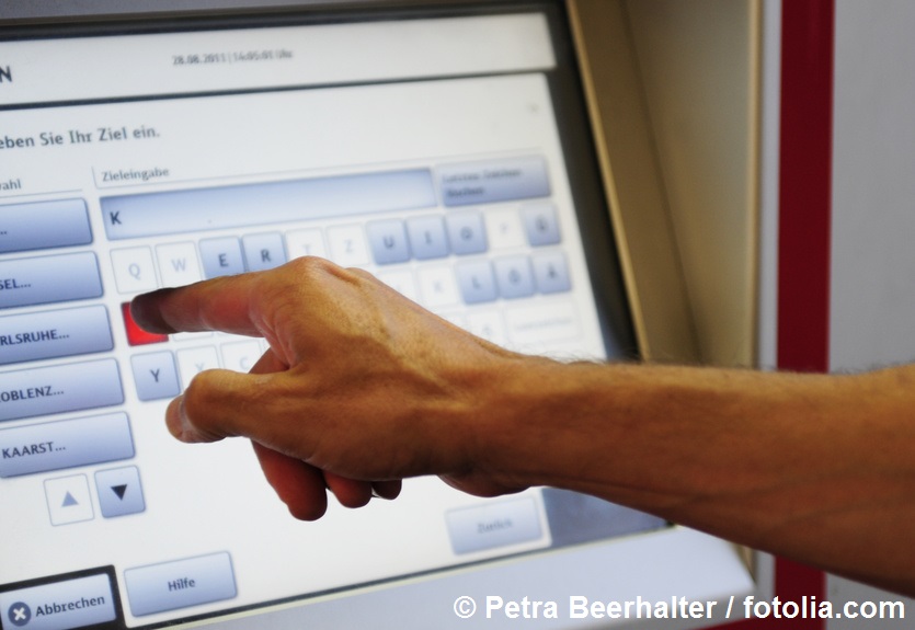 Touchscreen auf Fahrkartenautomat