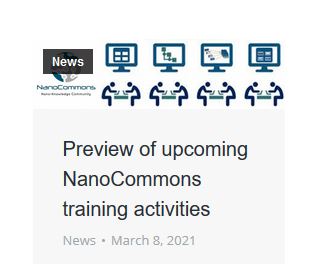 NanoCommons Screenshot Training Activities 2021