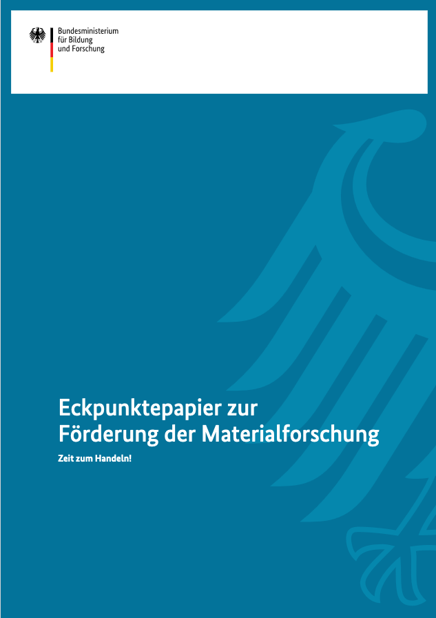 Titelblatt der Informationsbroschuere des BMBF zur Förderung der Materialforschung von 2022